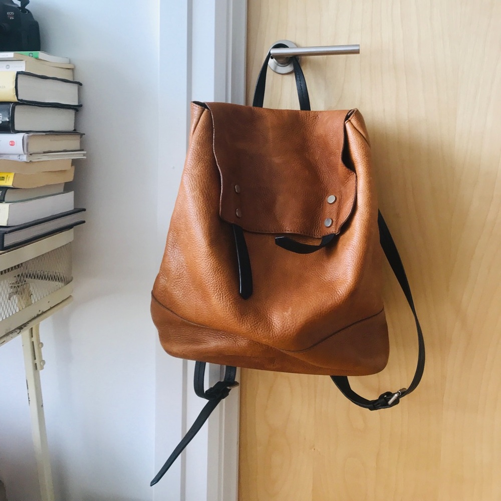 Zara real leather backpack
